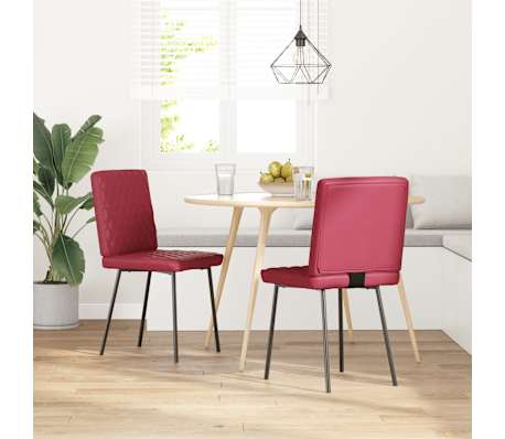 vidaXL Chaises &agrave; manger lot de 2 rouge bordeaux similicuir