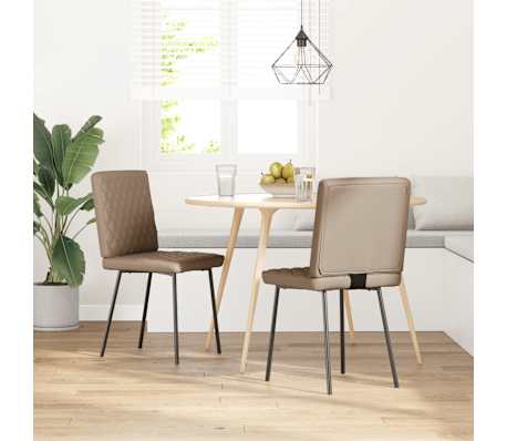 vidaXL Blagovaonske stolice od umjetne kože 2 kom boja cappuccina