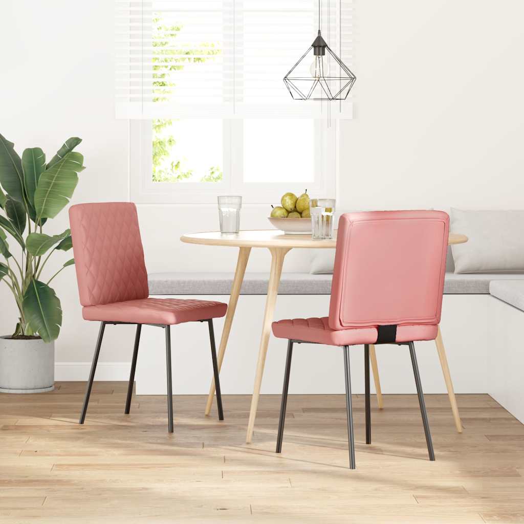 vidaXL Eetkamerstoelen 2 st imitatieleer roze