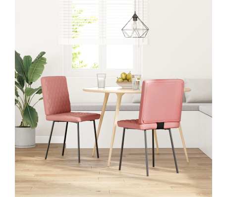 vidaXL Eetkamerstoelen 2 st imitatieleer roze