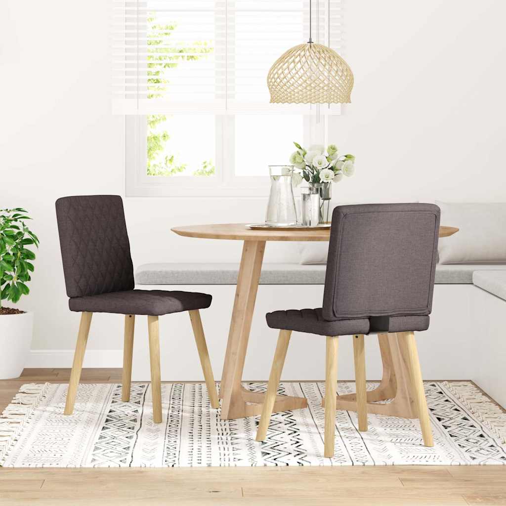 vidaXL Esszimmerstühle 2 Stk. Dunkelbraun Stoff