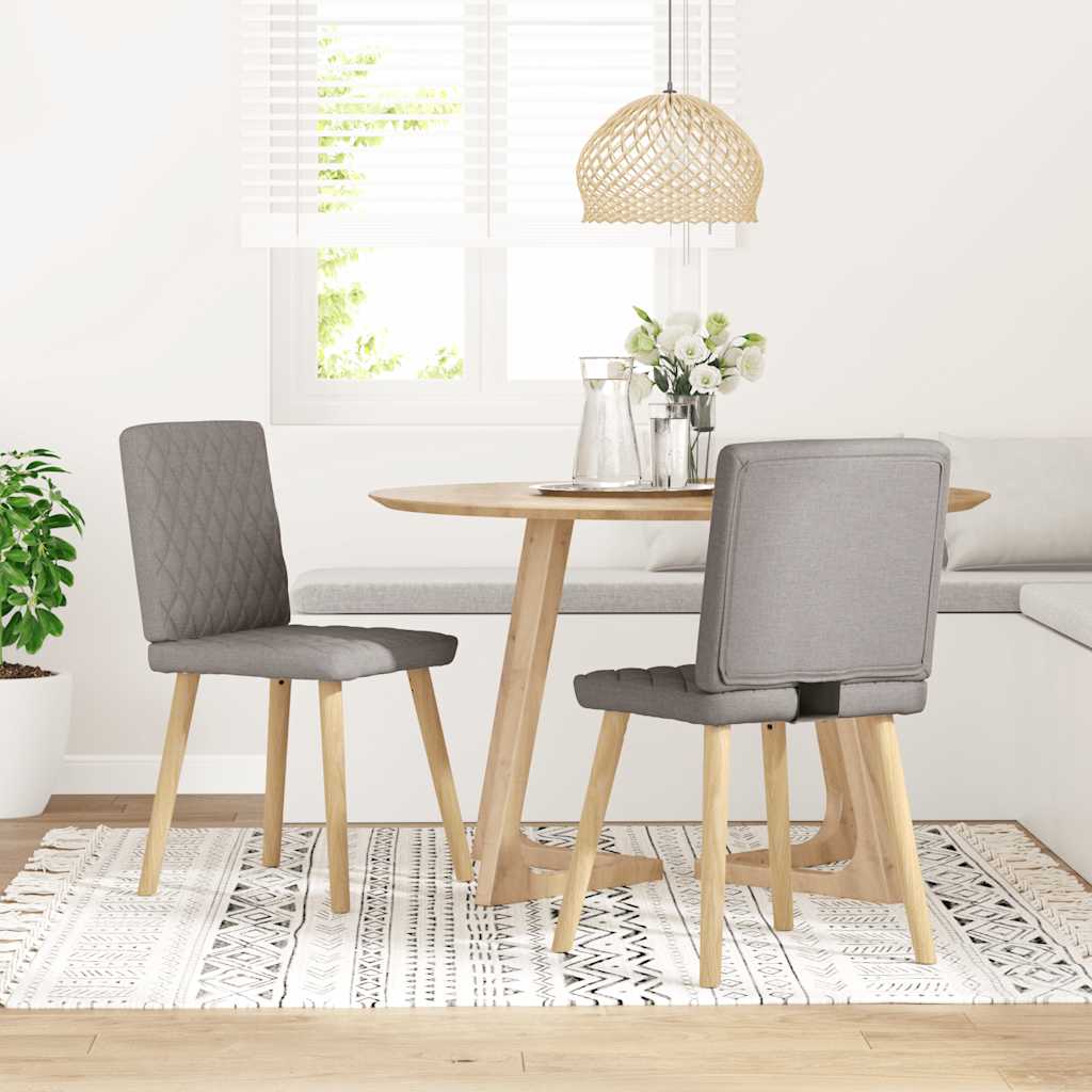 vidaXL Scaune de bucătărie, 2 buc., gri taupe, material textil