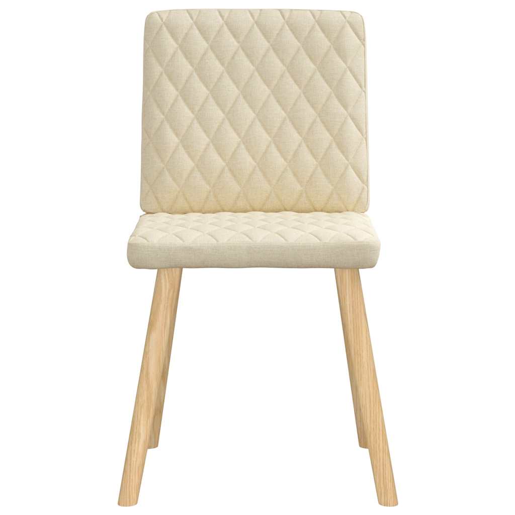 vidaXL Eetkamerstoelen 2 st stof crèmekleurig