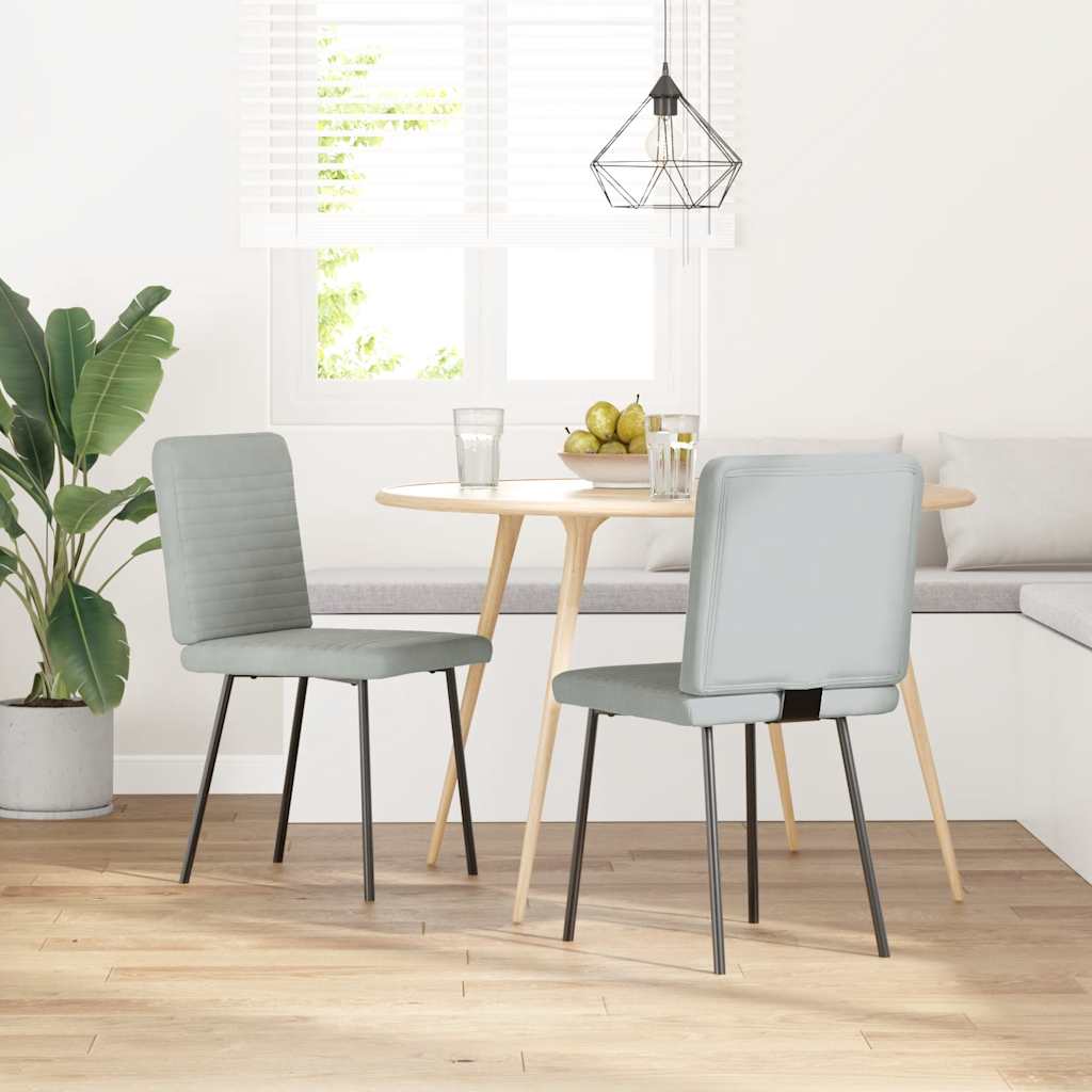 vidaXL Eetkamerstoelen 2 st fluweel lichtgrijs afbeelding
