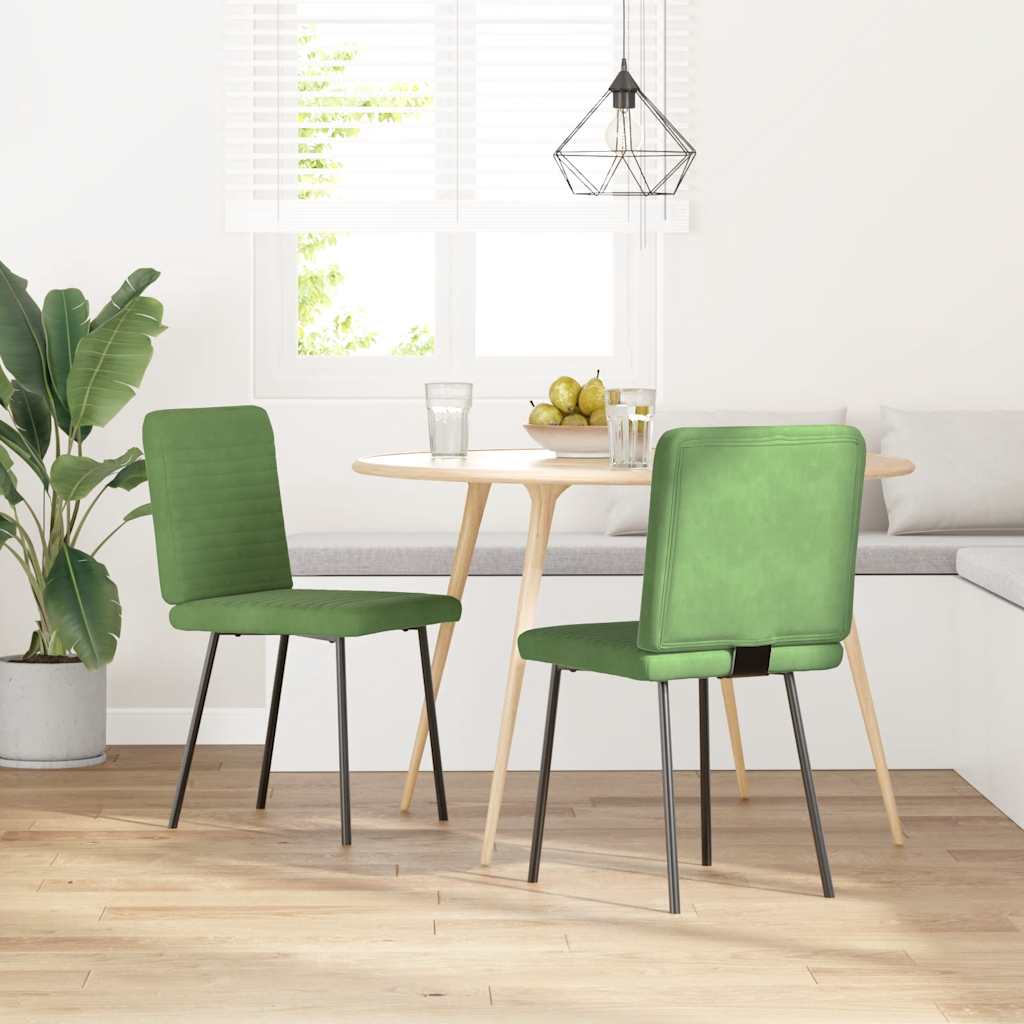 vidaXL Eetkamerstoelen 2 st fluweel lichtgroen