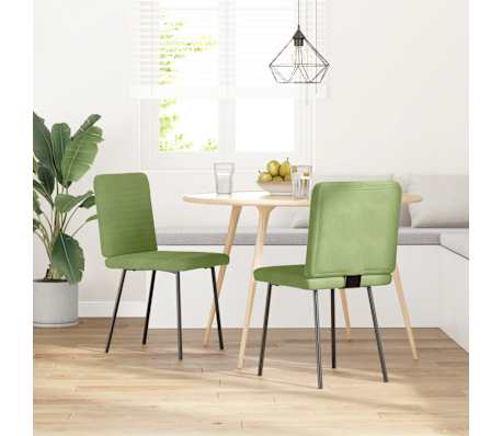 vidaXL Eetkamerstoelen 2 st fluweel lichtgroen