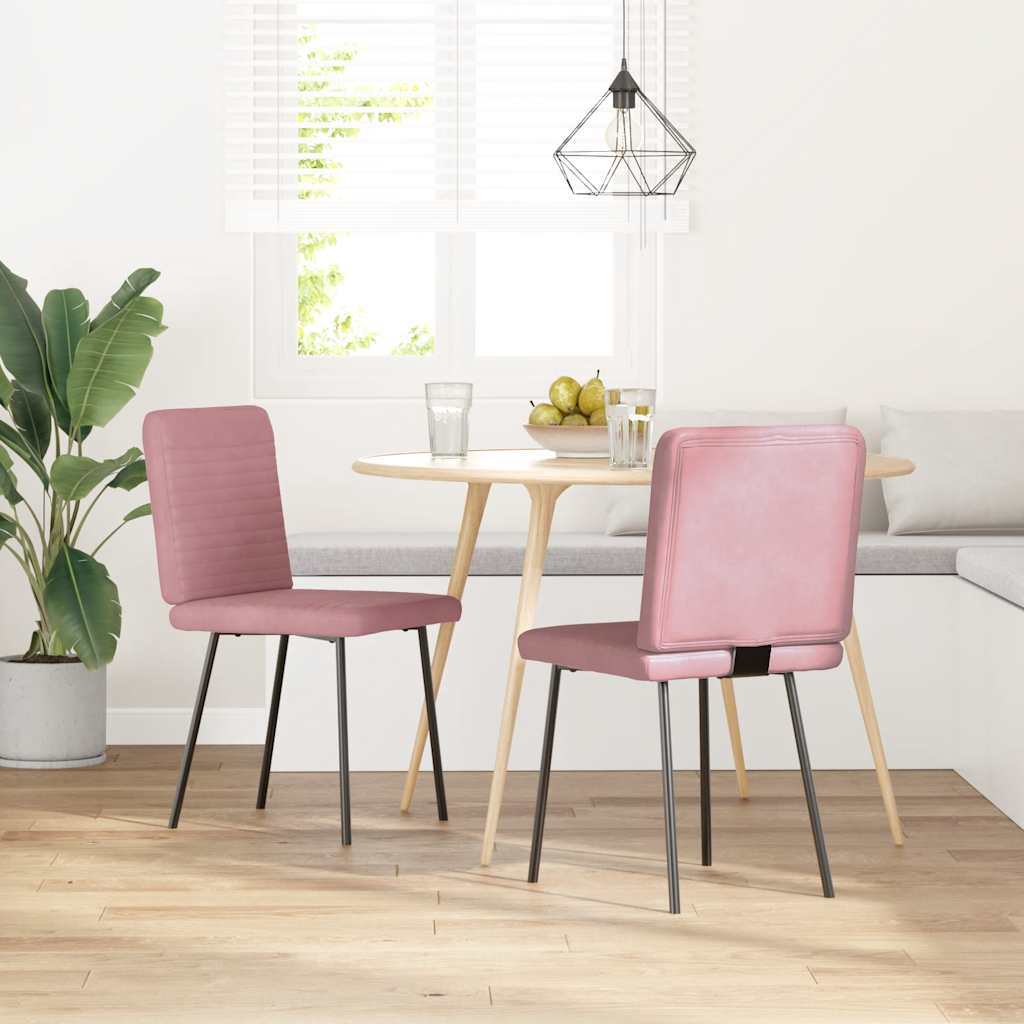 vidaXL Eetkamerstoelen 2 st fluweel roze