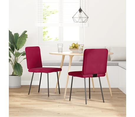 vidaXL Eetkamerstoelen 2 st fluweel wijnrood
