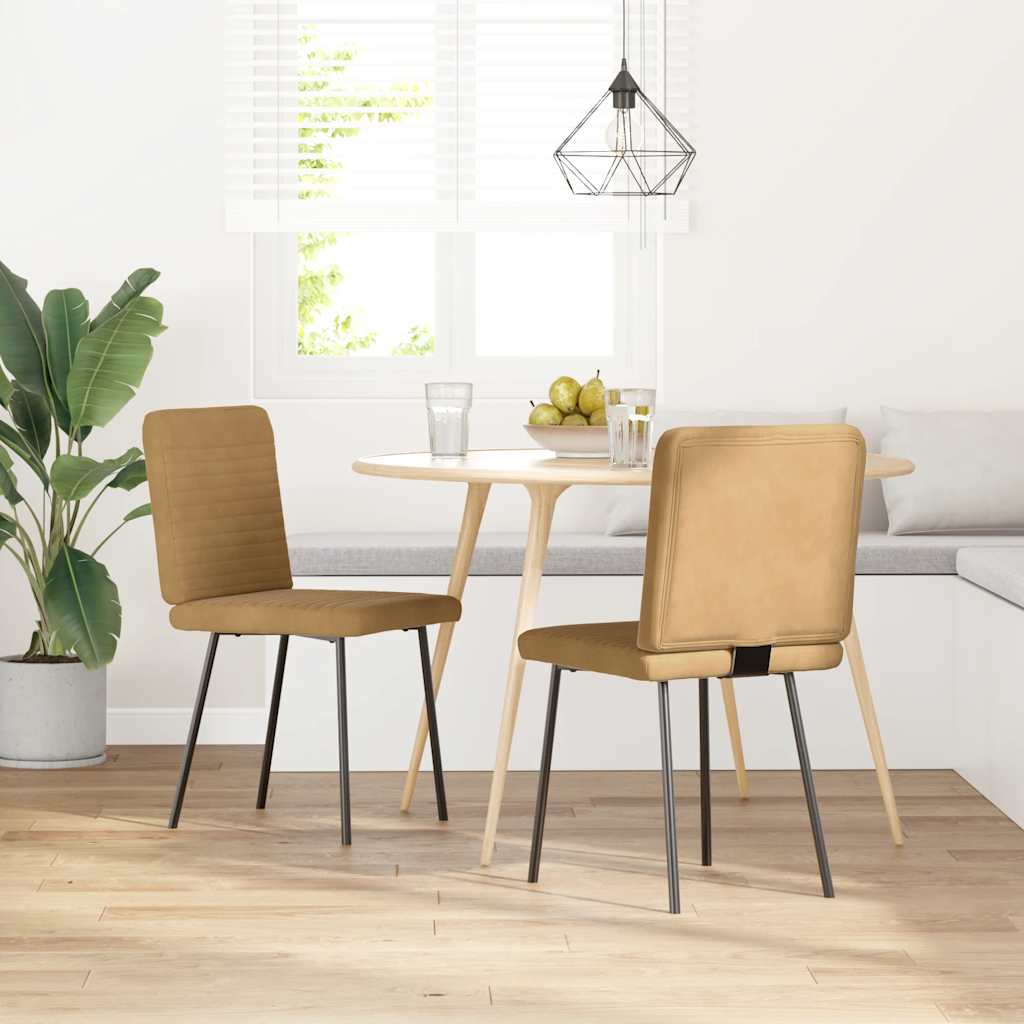 vidaXL Eetkamerstoelen 2 st fluweel bruin