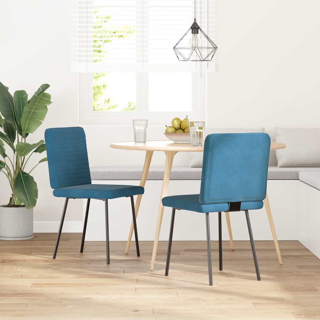 vidaXL Eetkamerstoelen 2 st fluweel blauw