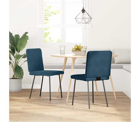 vidaXL Esszimmerst&uuml;hle 2 Stk. Blau Samt