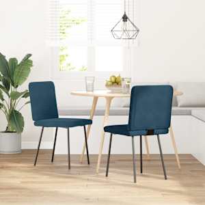 vidaXL Esszimmerst&uuml;hle 2 Stk. Blau Samt