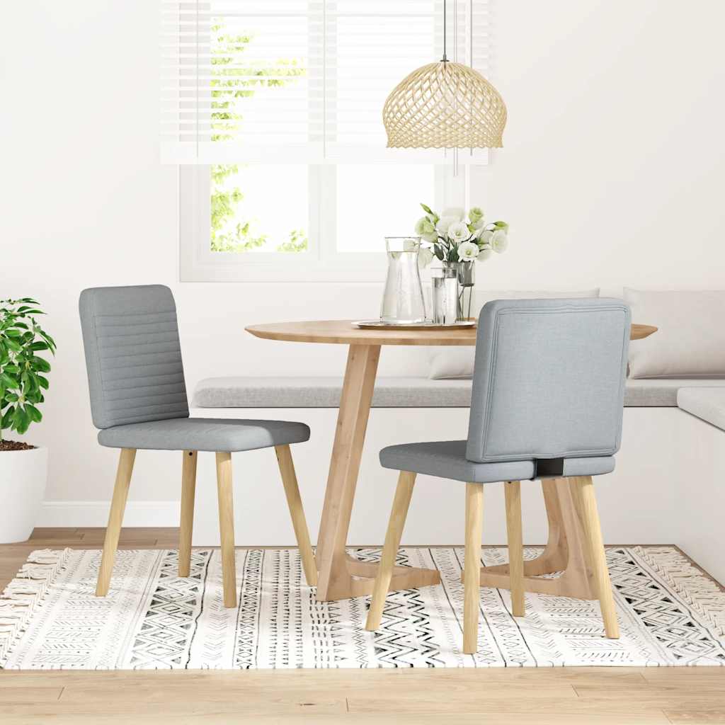 Thumbnail - vidaXL Esszimmerstühle 2 Stk. Hellgrau Stoff