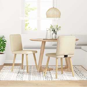 vidaXL Esszimmerst&uuml;hle 2 Stk. Creme Stoff
