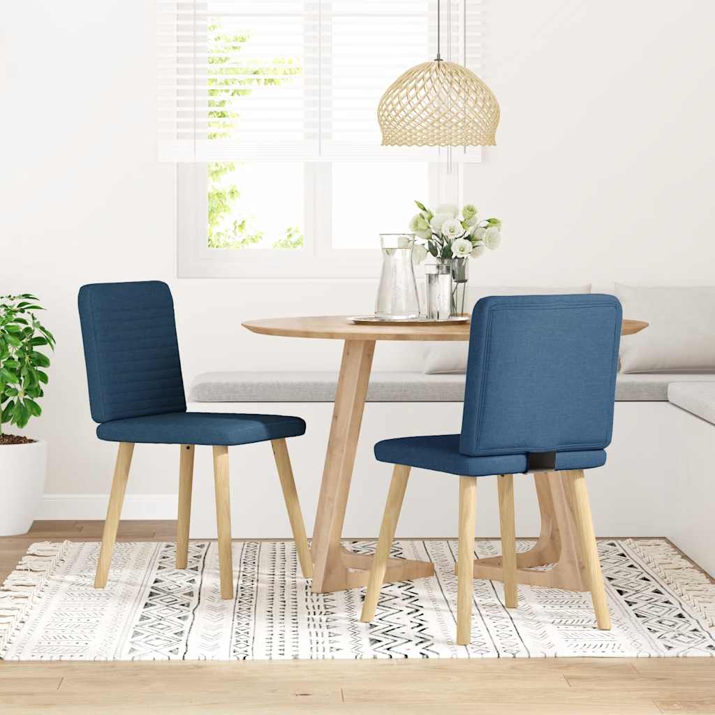 vidaXL Eetkamerstoelen 2 st stof blauw