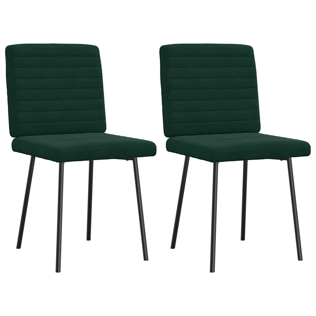 vidaXL Jídelní židle 2 ks tmavě zelené samet