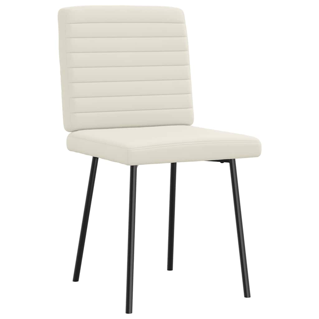 vidaXL Eetkamerstoelen 2 st fluweel crèmekleurig