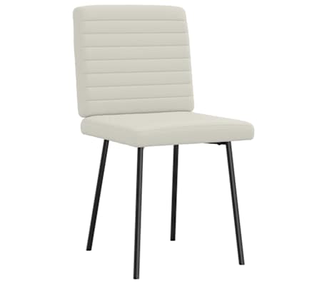 vidaXL Scaune de bucătărie, 2 buc., crem, catifea