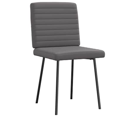 vidaXL Chaises &agrave; manger lot de 2 gris similicuir