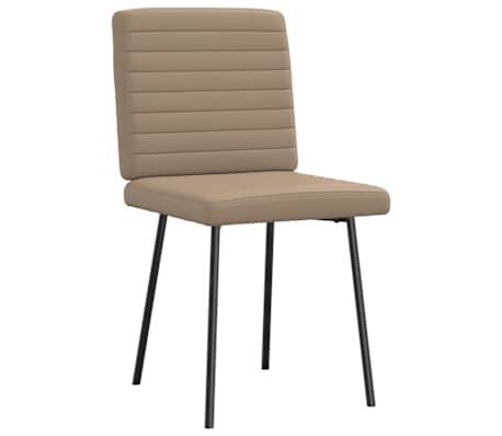 vidaXL Sillas de comedor 2 unidades cuero sintético color capuchino