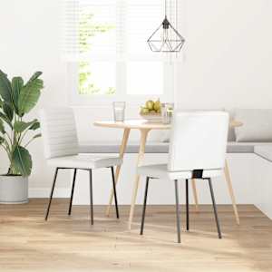 Jedilni stol 2 kosa belo umetno usnje