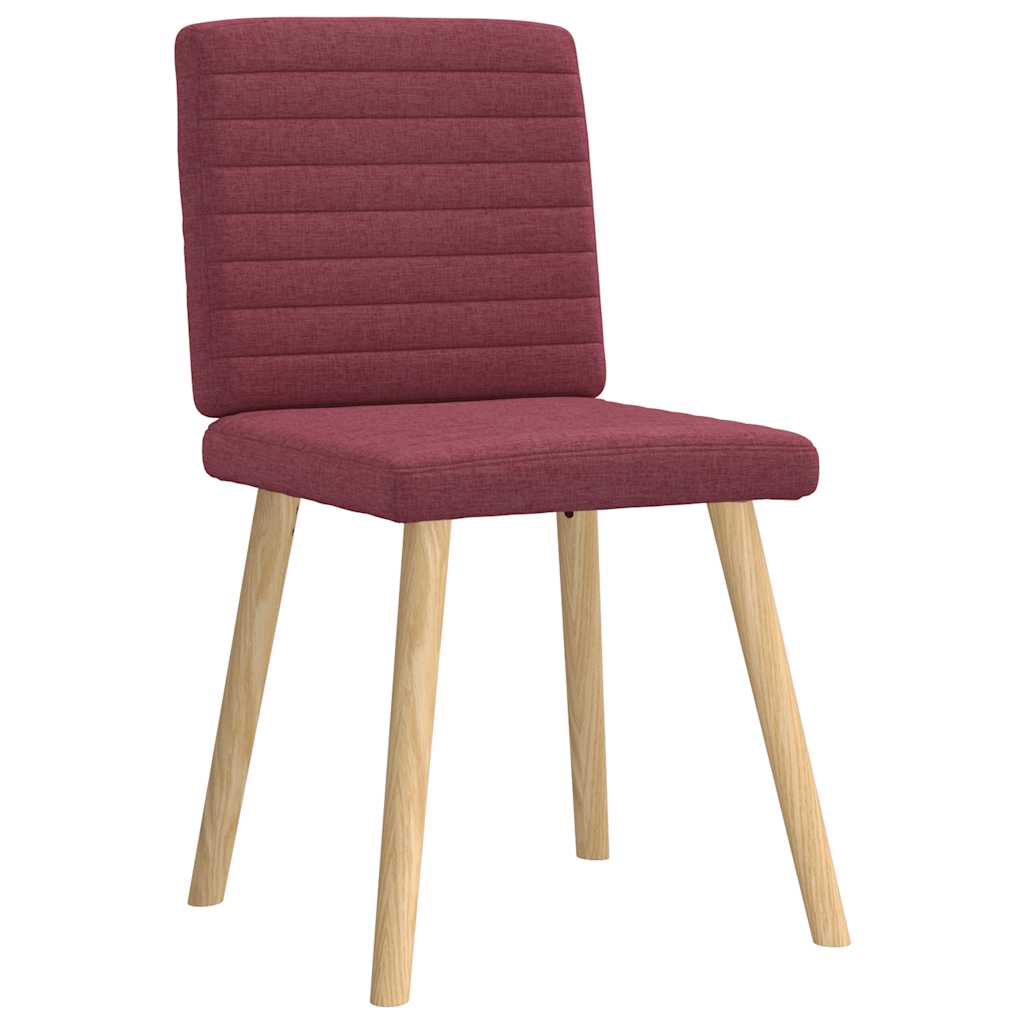 vidaXL Eetkamerstoelen 2 st stof wijnrood