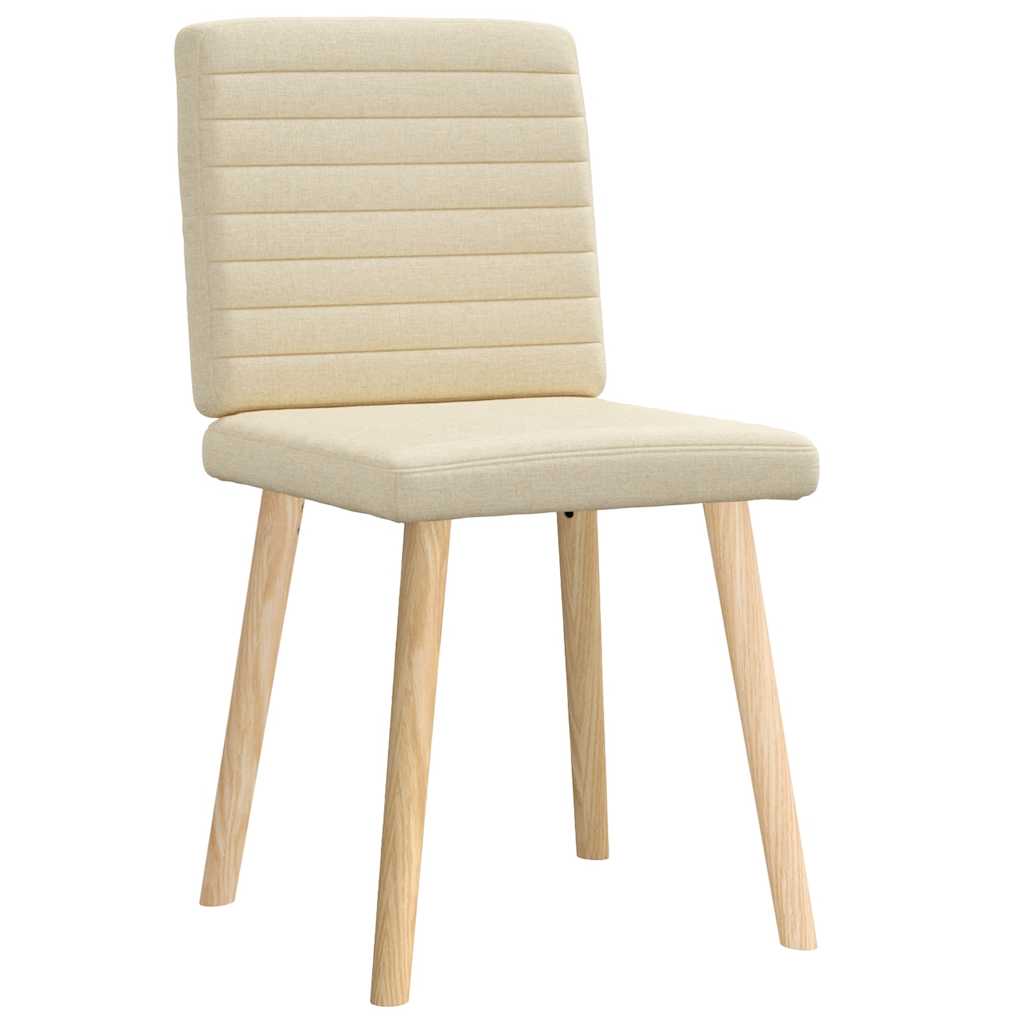 vidaXL Scaune de bucătărie, 2 buc., crem, material textil