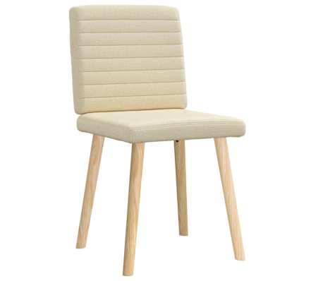 vidaXL Chaises &agrave; manger lot de 2 cr&egrave;me tissu