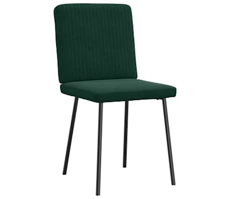 vidaXL Cadeiras de jantar 2 pcs veludo verde-escuro