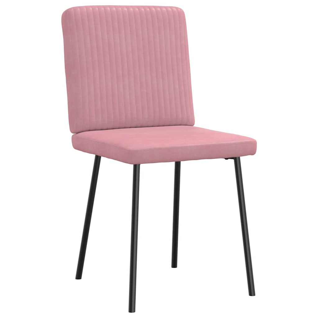 vidaXL Eetkamerstoelen 2 st fluweel roze