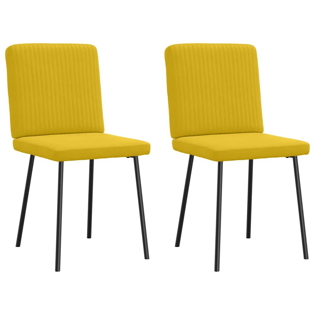 vidaXL Jídelní židle 2 ks žluté samet