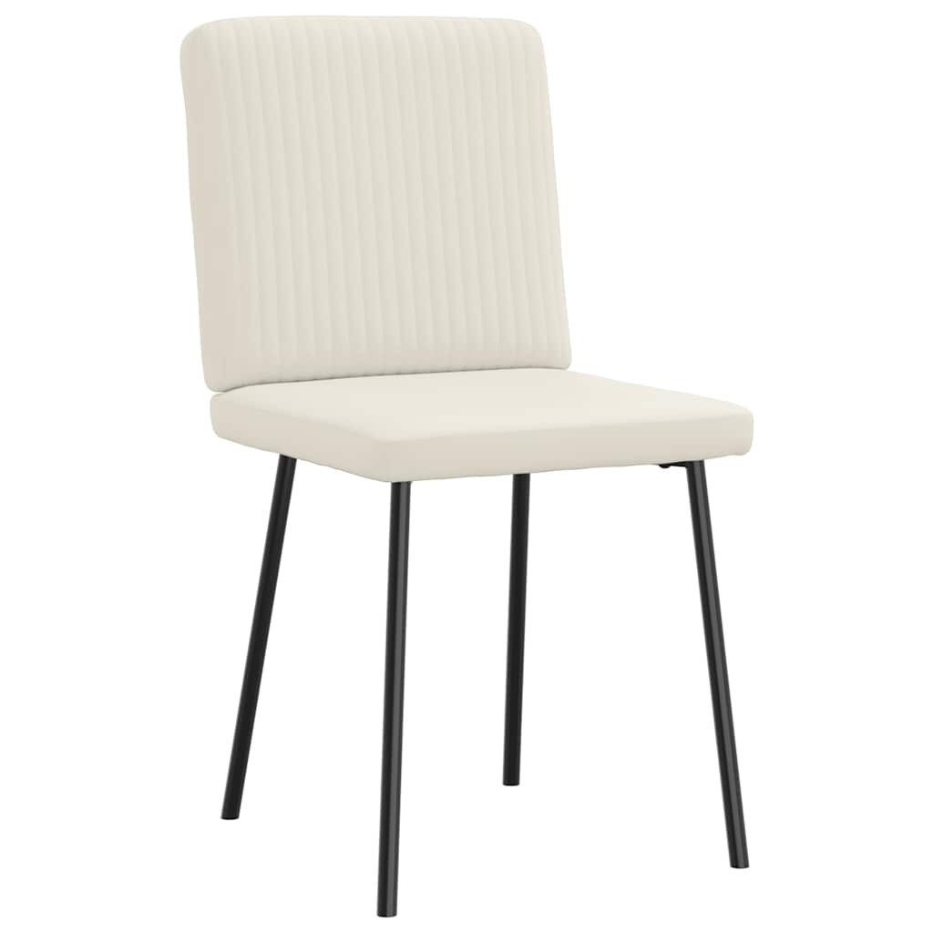 vidaXL Eetkamerstoelen 2 st fluweel crèmekleurig