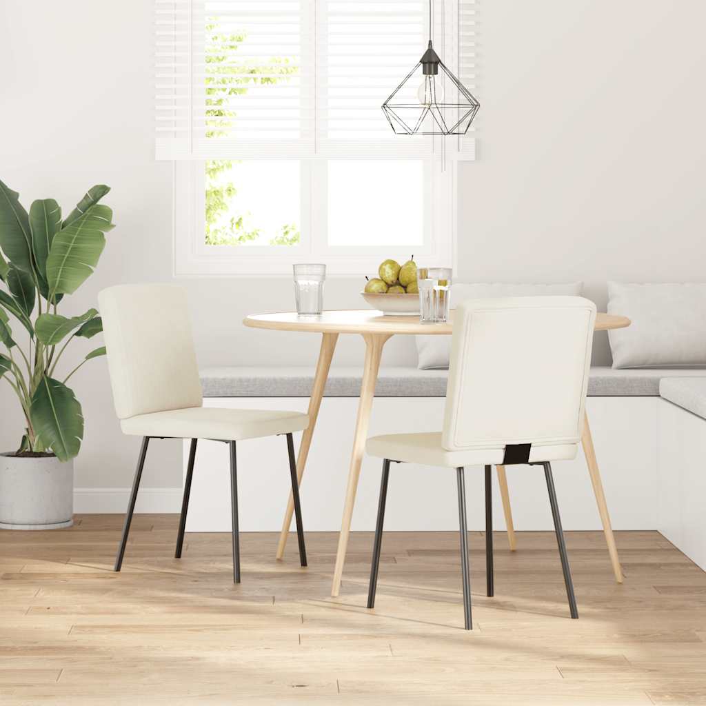 vidaXL Esszimmerstühle 2 Stk. Creme Samt