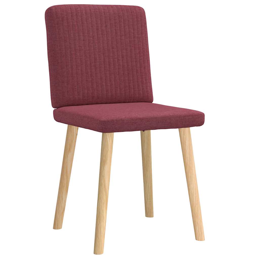 vidaXL Scaune de bucătărie, 2 buc., roșu vin, material textil