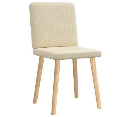 vidaXL Scaune de bucătărie, 2 buc., crem, material textil