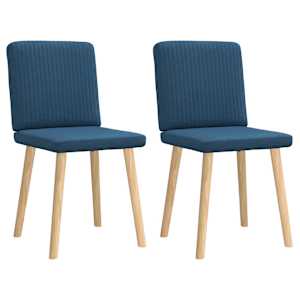 Jídelní židle 2 ks modré textil - obrázek 2