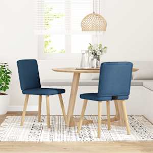 Jídelní židle 2 ks modré textil - obrázek 1
