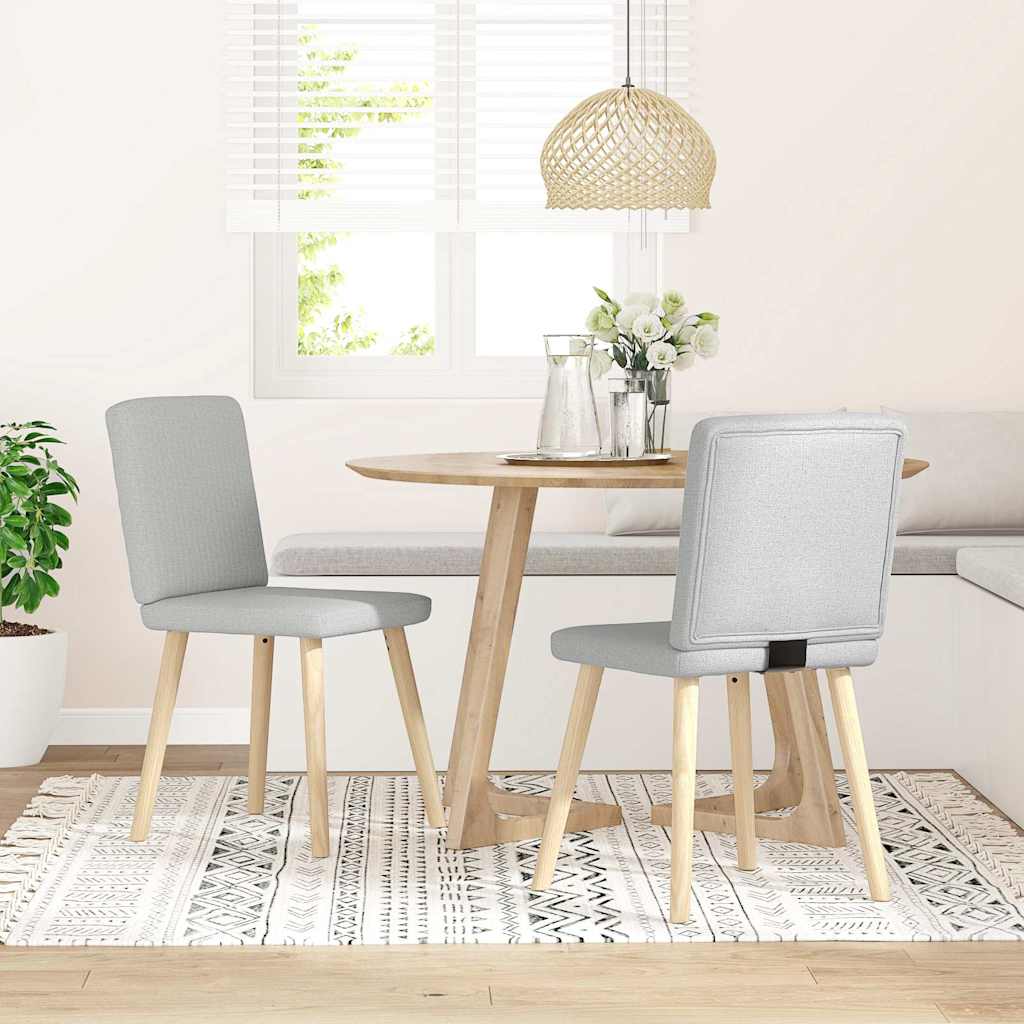 vidaXL Esszimmerstühle 2 Stk. Wolkengrau Stoff