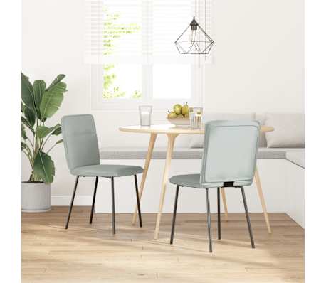 vidaXL Cadeiras de jantar 2 pcs veludo cinzento-claro
