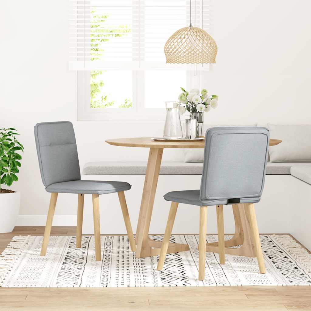 vidaXL Eetkamerstoelen 2 st stof lichtgrijs afbeelding