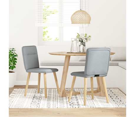 vidaXL Chaises &agrave; manger lot de 2 gris clair tissu