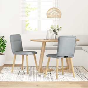 vidaXL Chaises &agrave; manger lot de 2 gris clair tissu