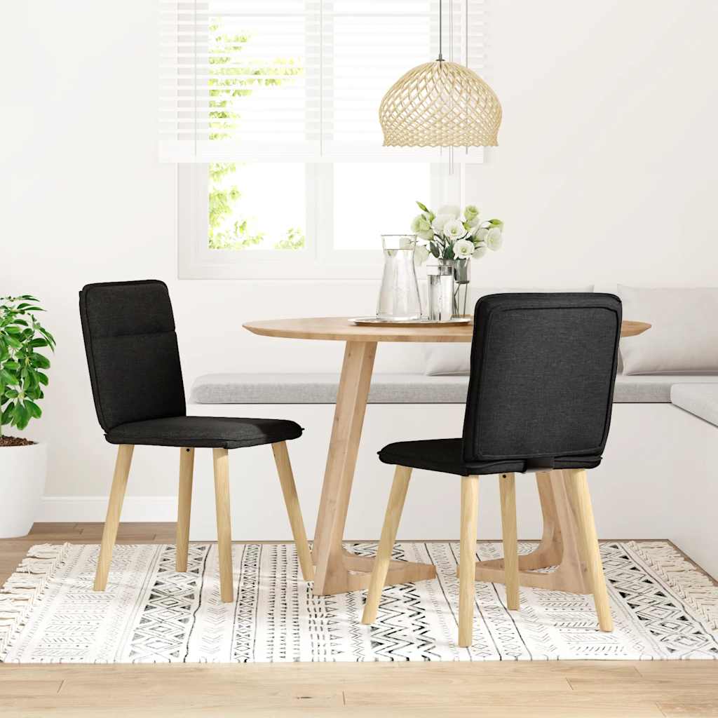 vidaXL Eetkamerstoelen 2 st stof zwart afbeelding