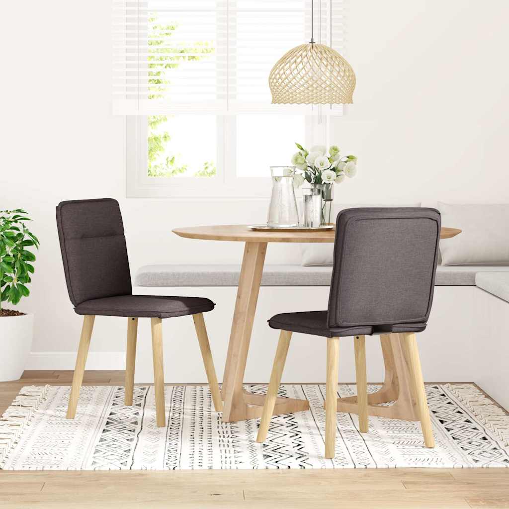 vidaXL Eetkamerstoelen 2 st stof donkerbruin afbeelding