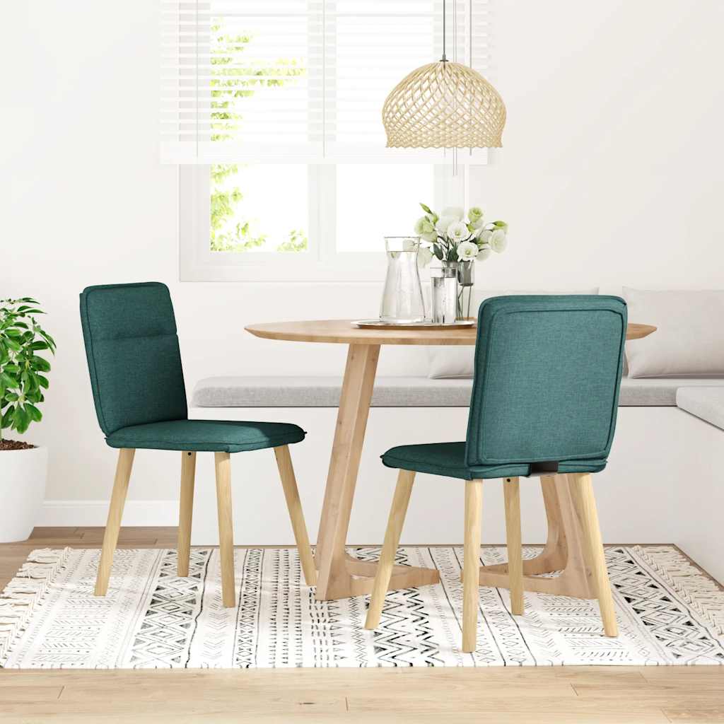 vidaXL Eetkamerstoelen 2 st stof donkergroen afbeelding