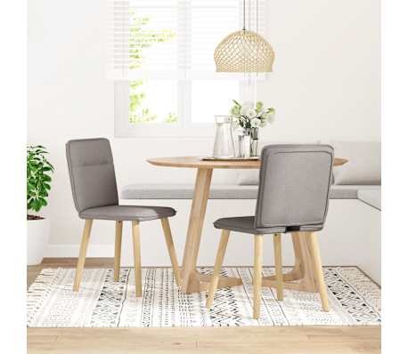 vidaXL Eetkamerstoelen draaibaar 2 st stof taupe