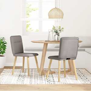 vidaXL Eetkamerstoelen draaibaar 2 st stof taupe