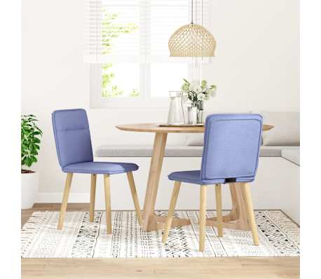 vidaXL Cadeiras de jantar 2 pcs Jeans Tecido Azul