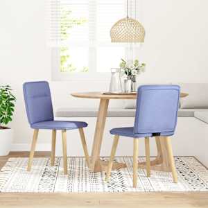 vidaXL Cadeiras de jantar 2 pcs Jeans Tecido Azul