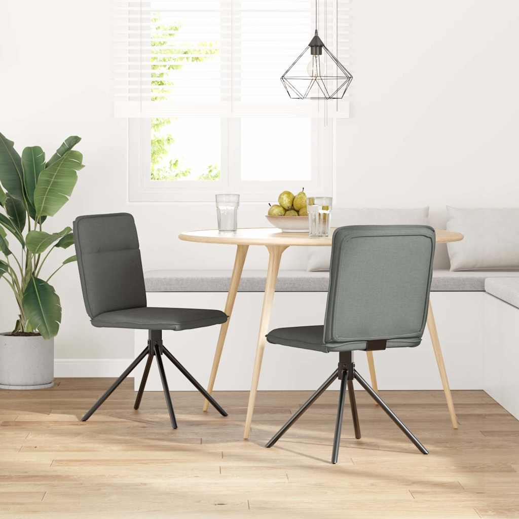 vidaXL Eetkamerstoelen 2 st stof donkergrijs afbeelding